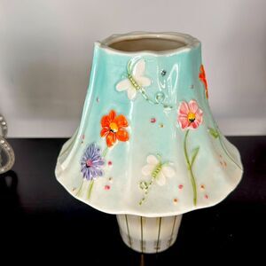 Yankee Candle Topper Porcelain Flower Blue Green Orange Purple Pink White7inx5in